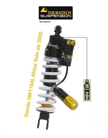 Touratech Suspension shock absorber for Honda CRF1100L Africa-Twin from 2020 type Extreme