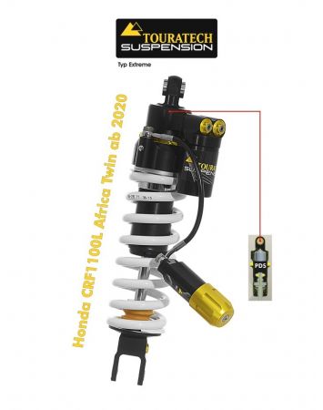 01-403-5871-0 Touratech Suspension shock absorber for Honda CRF1100L Africa-Twin from 2020 type Extreme