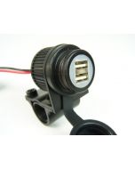 01-030-0029-0 Dual USB socket for motorbikes 12-24V, for 22 mm / 25 mm handlebar