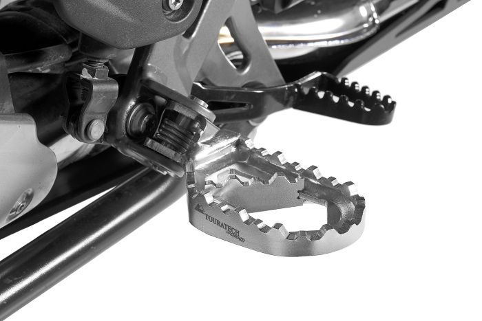 Adventure motorcycle top foot pegs