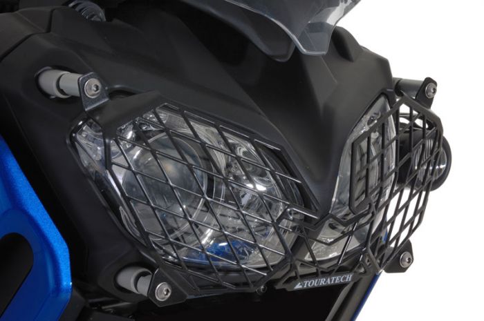 01-046-5095-0 Headlight Protector with Quick Release Fastener for Yamaha XT1200Z Super Tenere, stainless steel, black *OFFROAD USE ONLY*