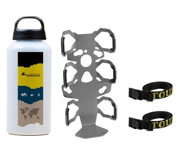 01-050-3218-0 ZEGA Pro/ZEGA Mundo adaptateur support de bouteille simple avec Touratech bouteille en aluminium de 0,6 litres