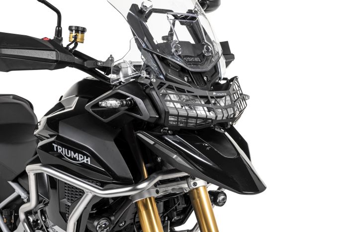 01-424-5095-0 Headlight guard with quick release fastener for Triumph Tiger 1200 (2022-) *OFFROAD USE ONLY*