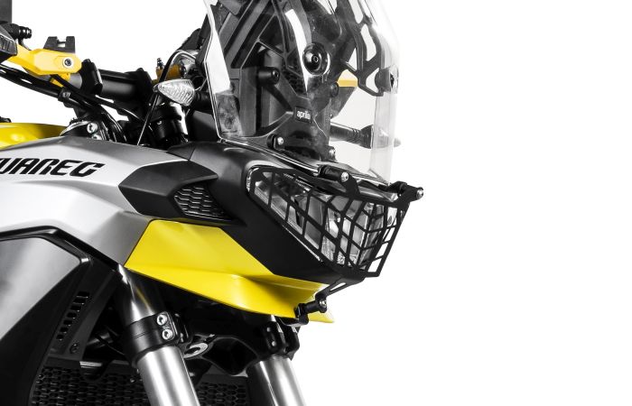 01-415-5095-0 Headlamp guard black with quick release fastener for Aprilia Tuareg 660 *OFFROAD USE ONLY*