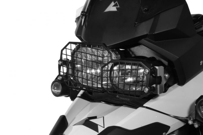 01-048-5095-0 Stainless steel headlight protector black, with quick release fastener for BMW F650GS(Twin)/F700GS/F800GS/F800GS Adventure *OFFROAD USE ONLY*