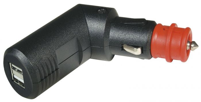 01-030-0065-0 Double USB charger, adjustable, 12V / 5V, 2 x 2.5A for cigarette lighter and motorcycle socket