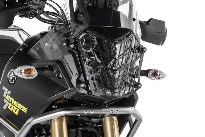 01-632-5095-0 Headlamp guard black with quick release fastener for Yamaha Tenere 700 *OFFROAD USE ONLY*