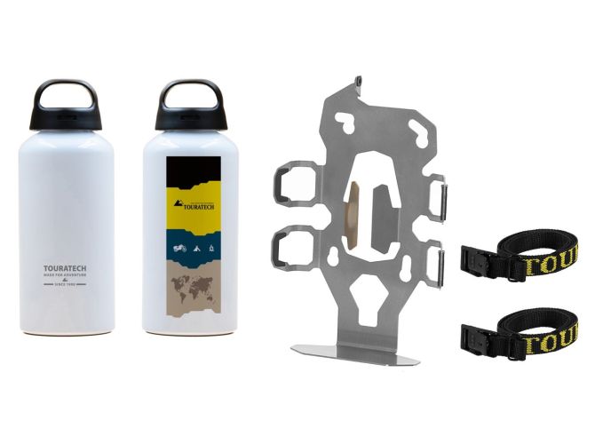 01-050-3217-0 ZEGA Pro2 support de bouteille-double avec 2x Touratech bouteille en aluminium de 0,6 litres