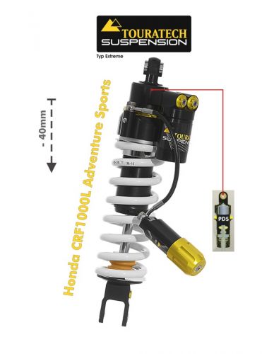 01-402-5864-0 Touratech Suspension lowering shock (-40mm) for Honda CRF1000L Adventure Sports from 2018 Type Extreme