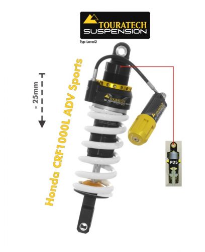 01-402-5867-0 Touratech Suspension lowering (-25mm) for Honda CRF1000L Adventure Sports (2018-) Type Level2