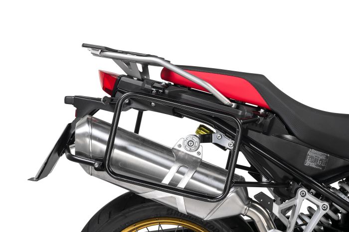 01-082-5560-0 Stainless steel pannier rack, black for BMW F900GS Adventure, F850GS/ Adventure, F800GS(2024-), F750GS