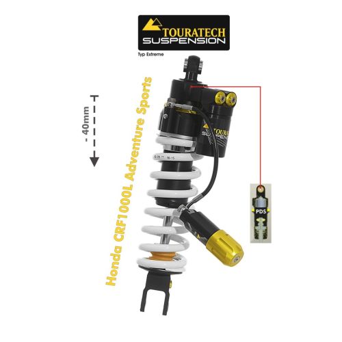 01-402-5864-0 Ressort-amortisseur Touratech Suspension -40mm pour la Honda CRF1000L Adventure Sports a partir de 2018 Type Extreme