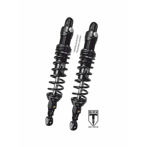 01-660-5812-0 BLACK-T Stereo Shock Set Stage2 para Harley Davidson FLH / FLTR Road Glide / Road King / Street Glide 2015-2020 (longitud 12 pulgadas)