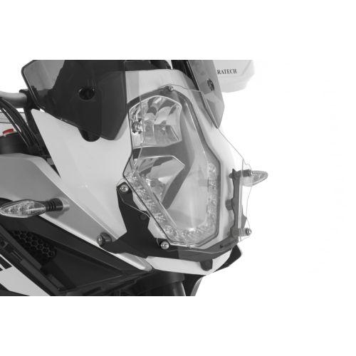 01-371-5090-0 Makrolon headlight protector with quick release fasteners, black bracket for KTM 1050 Adventure/ 1090 Adventure/ 1190 Adventure/ 1190 Adventure R/ 1290 Super Adventure *OFFROAD USE ONLY*