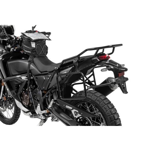 01-632-6560-0 Portamaletas de acero inoxidable, negro para Yamaha Tenere 700 / World Raid