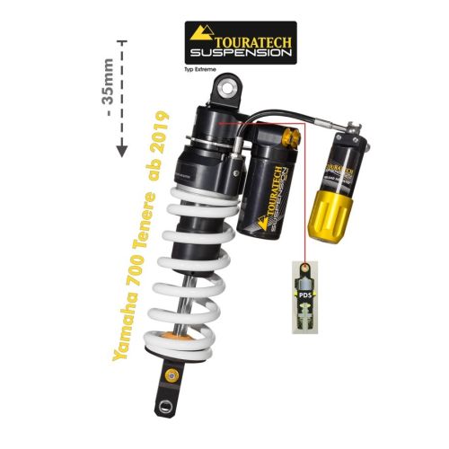 01-632-5871-0 Ressort-amortisseur Touratech Suspension -35mm pour Yamaha 700 Tenere (2019-2024), Type Extreme