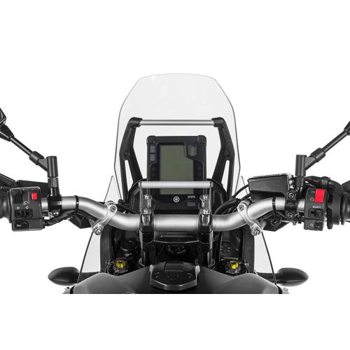 01-632-5411-0 Platine adaptatrice pour montage GPS sur bride de guidon avec vis speciales pour rehausse du guidon 20 mm, Yamaha Tenere 700 / World Raid pour systemes de navigation