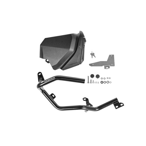 01-632-5168-0 Boîte a outils avec arceau de protection moteur - Kit de mise a niveau - gauche, inox, noir pour Yamaha Tenere 700 (-2024)