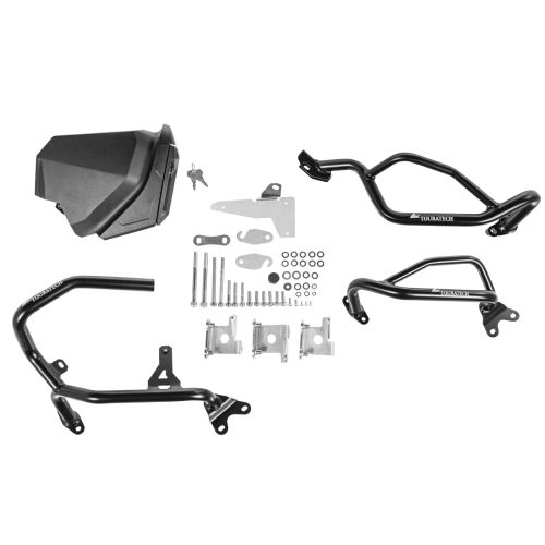 01-403-5168-0 Caja de herramientas con estribo de proteccion del motor NO DCT - completo - inox, negro para Honda CRF1100L Africa Twin / CRF1100L Adventure Sports