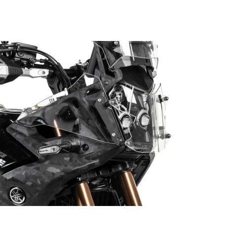01-632-5091-0 Proteccion de makrolon para los faros, negra, con cierre rapido para Yamaha Tenere 700 World Raid *OFFROAD USE ONLY*
