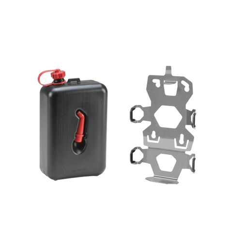 01-050-3427-0 ZEGA Evo soporte para accesorios placa de adaptacion del bidon de reserva con bidon de aceite Touratech 2 litros