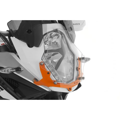 01-371-5091-0 Protection de phare Makrolon noir a attache rapide, support orange, pour KTM 1050 Adventure/ 1090 Adventure/ 1190 Adventure/ 1190 Adventure R/ 1290 Super Adventure *OFFROAD USE ONLY*
