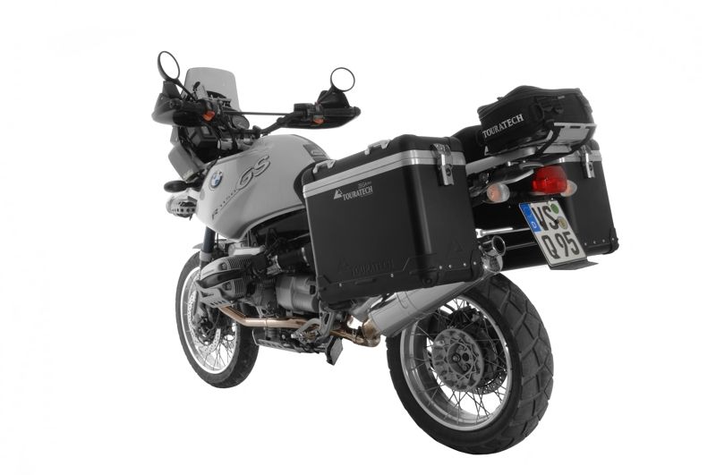 ZEGA Pro Aluminium pannier system And Black 38 45 ltr with stainless steel rack for BMW R1150GS R1150GS Adventure R1100GS R850GS Touratech Online shop for motorbike accessories