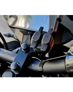 Dual USB socket for handlebar clamp mount