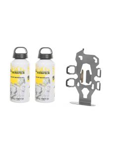 ZEGA Pro2 accessory holder "bottle holder" double with 2x Touratech aluminum bottle 0.6 litres