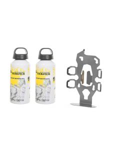 ZEGA Pro2 accessory holder bottle holder double with 2x Touratech aluminum bottle 0.6 litres Touratech Online shop for motorbike accessories