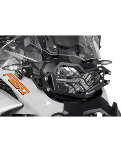 01-082-5096-0 Stainless steel black headlight protector with quick release fastener for BMW F900GS Adventure/ F850GS Adventure *OFFROAD USE ONLY*