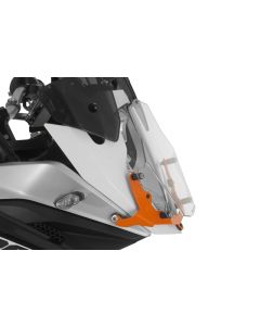 01-371-5091-0 Makrolon headlight protector with quick release fasteners, orange bracket, for KTM 1050 Adventure/ 1090 Adventure/ 1190 Adventure/ 1190 Adventure R/ 1290 Super Adventure *OFFROAD USE ONLY*