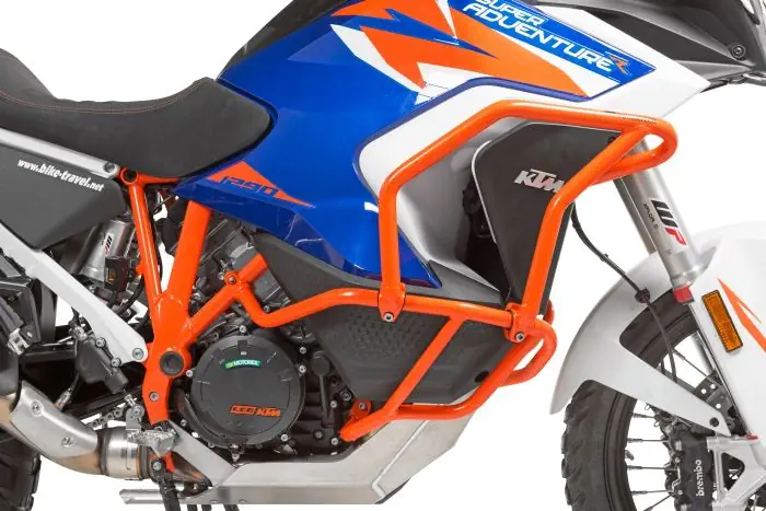 Crash bar extension orange for KTM 1290 Super Adventure S R 2021 Touratech Online shop for motorbike accessories