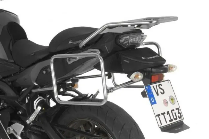 Stainless steel pannier rack black for Yamaha MT 09 Tracer 2015 2017 Touratech Online shop for motorbike accessories