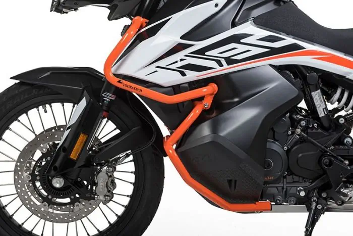 Stainless steel fairing crash bar orange for KTM 890 Adventure 2022 890 Adventure R 2022 790 Adventure 790 Adventure R 2022 Touratech Online shop for motorbike accessories
